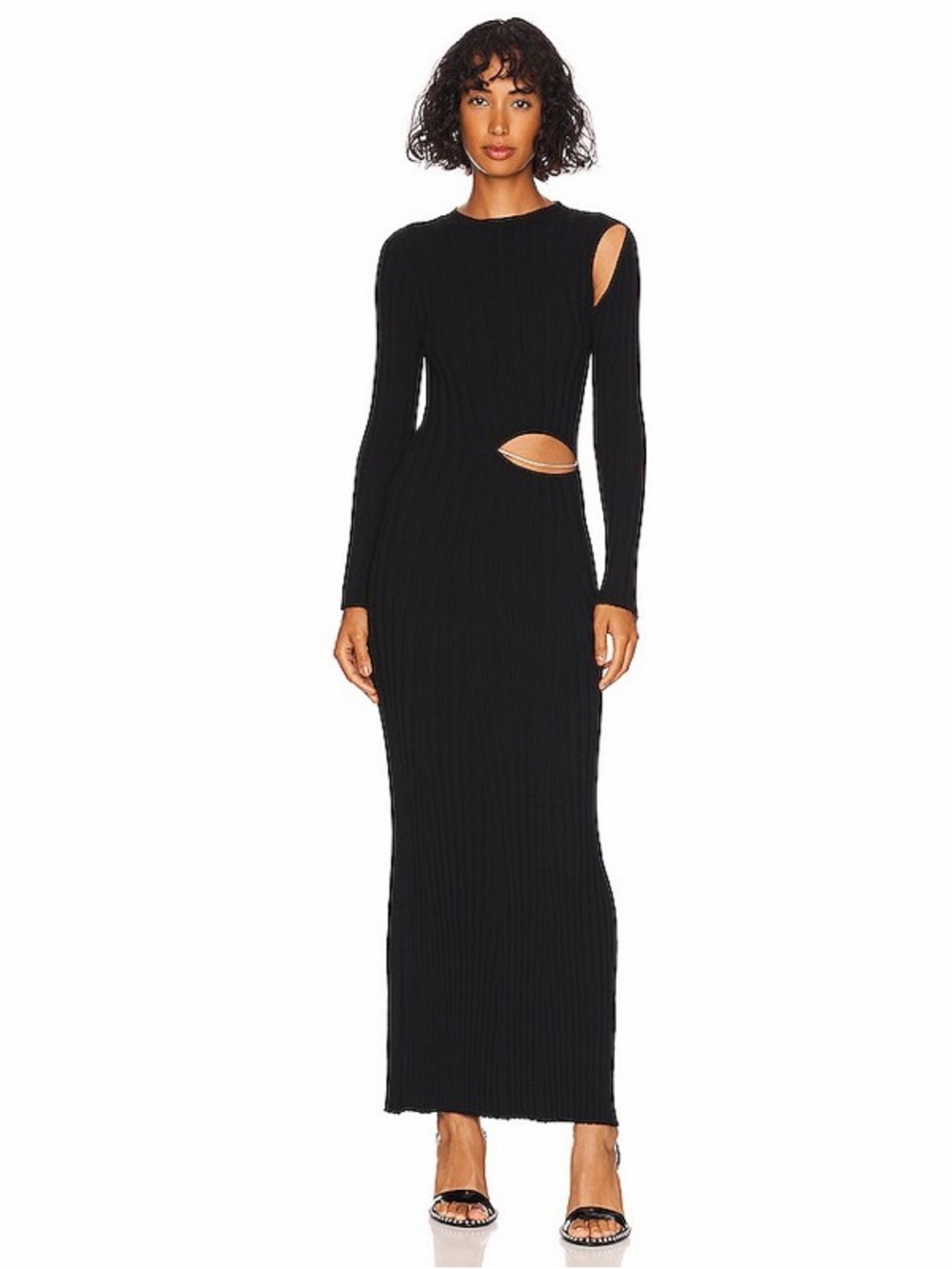 ITMFL In the Mood For Love Robe Galan Maxi Dress Black Knit Womens Size L
